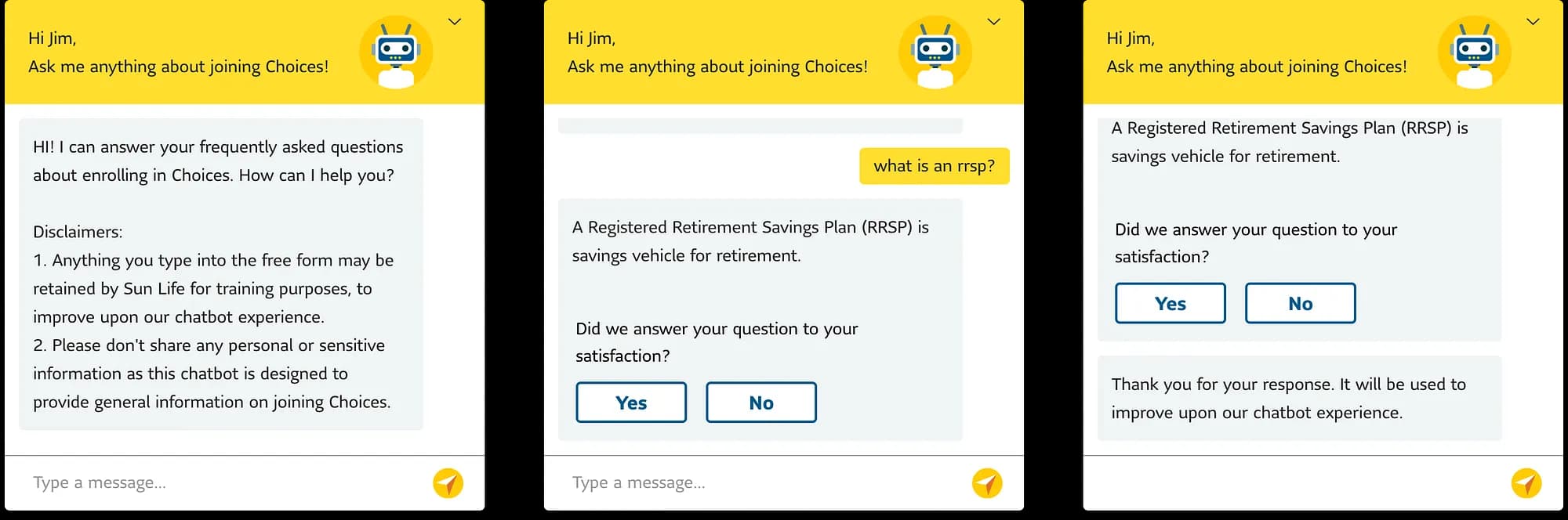 Post-response satisfaction feedback mechanism for continuous chatbot improvement