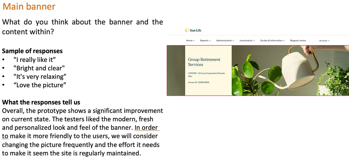 User testing session, GRS Sponsor Site homepage iteration 2