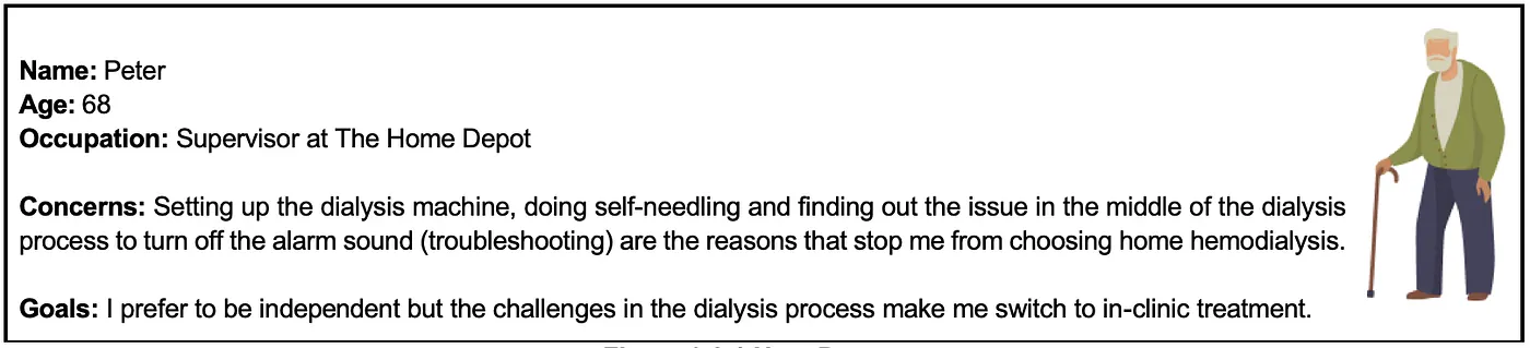 User persona for a home hemodialysis patient
