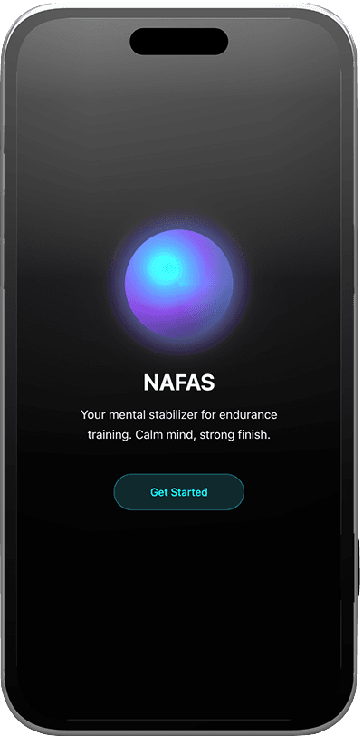 NAFAS product screens, home screen, Kona chat interface, and post-workout check-in