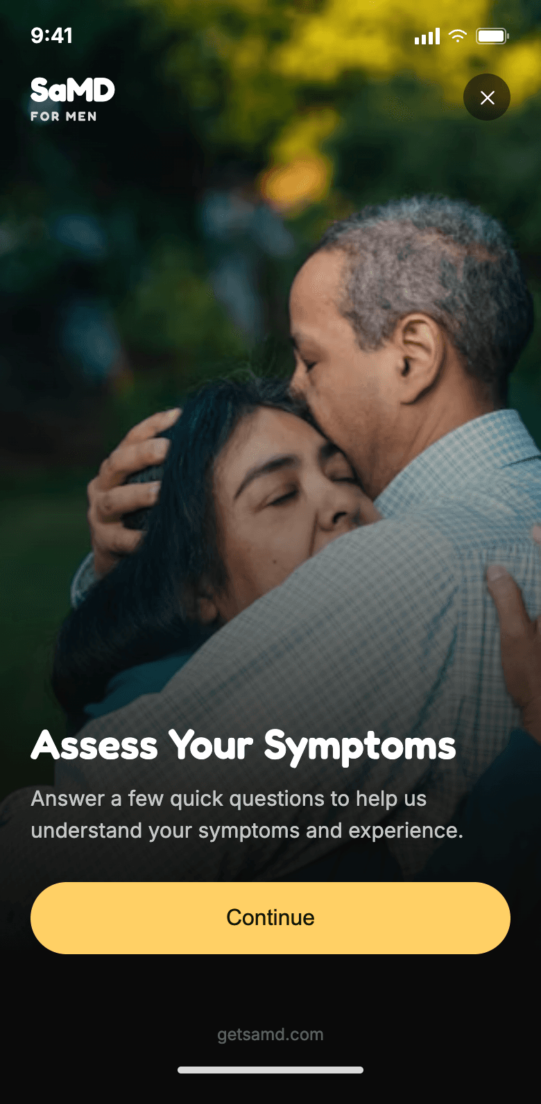 SaMD self-check flow, one question per screen, step 5 of 20