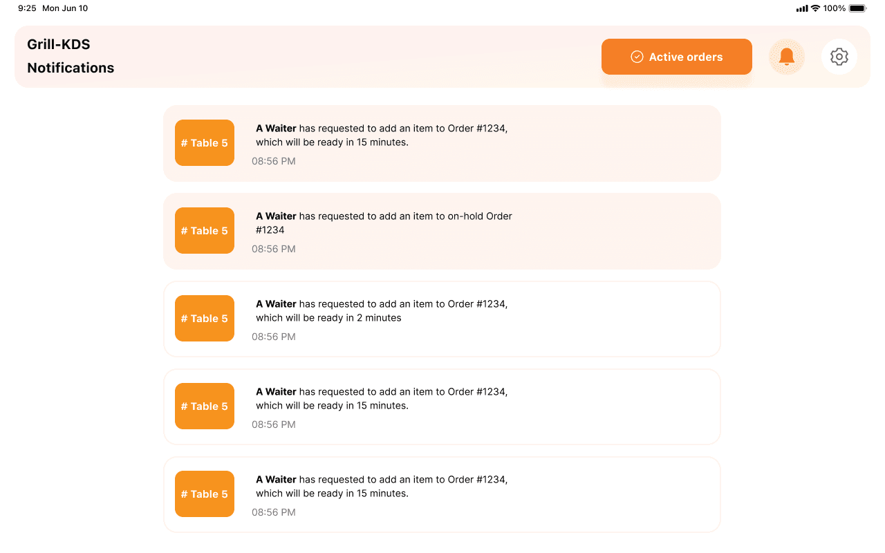 Old KDS: notification